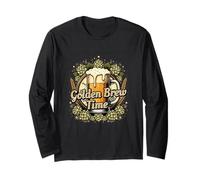 Diseño Conceptual Vintage de Golden Brewing Time Manga Larga