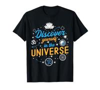 Diseño cósmico de atención plena con Om y Yin-Yang Fun Paz Camiseta