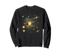 Diseño cósmico de planetas del sistema solar dorado Sudadera