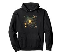Diseño cósmico de planetas del sistema solar dorado Sudadera con Capucha