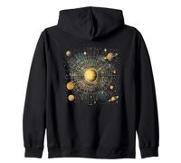 Diseño cósmico de planetas del sistema solar dorado Sudadera con Capucha