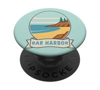 Diseño costero Retro de Bar Harbor Maine PopSockets PopGrip Adhesivo