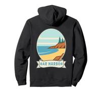 Diseño costero Retro de Bar Harbor Maine Sudadera con Capucha