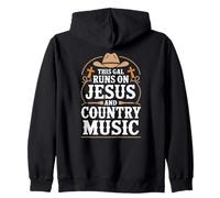 Diseño cristiano mujer fe y música country Sudadera con Capucha