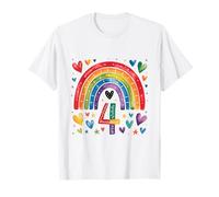Diseño de 4º cumpleaños con texto en inglés "Ich bin Schon Four - Rainbow" Camiseta
