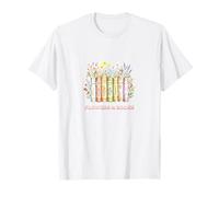 Diseño de Abanico de Libros de Estilo Vintage de Flores y Libros Camiseta