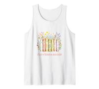 Diseño de Abanico de Libros de Estilo Vintage de Flores y Libros Camiseta sin Mangas