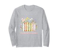 Diseño de Abanico de Libros de Estilo Vintage de Flores y Libros Manga Larga