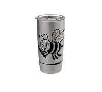 Diseño de abeja para hacer que una línea recta sea divertida para niños y profesores Vaso térmico de acero inoxidable de doble pared