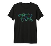 Diseño de Acuarela de Mapa del Mundo con Europa, Asia América Camiseta Premium