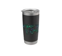 Diseño de acuarela de mapa del mundo con Europa, Asia América Vaso térmico de acero inoxidable de doble pared
