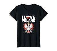 Diseño de águila polaca I Love Poland Camiseta gráfica económica, Mujer, Negro, L