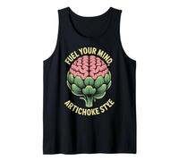 Diseño de alcachofa Fuel Your Mind - Arte Vegetariano Cerebral Camiseta sin Mangas