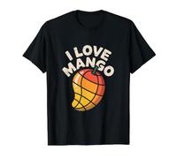 Diseño de Amante de Las Frutas Tropicales I Love Mango Camiseta gráfica económica, Hombre, Negro, L