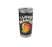Diseño de amante de las frutas tropicales I Love Mango Vaso térmico de acero inoxidable de doble pared