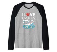 Diseño de amantes de los viajes náuticos I Love Cruises Camiseta Manga Raglan