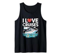 Diseño de amantes de los viajes náuticos I Love Cruises Camiseta sin Mangas