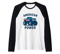 Diseño de American Power Monster Truck Camiseta Manga Raglan