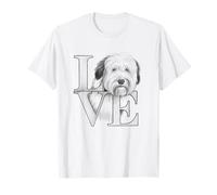 Diseño de amor de perro pastor inglés antiguo Camiseta