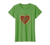 Diseño de Amor Inspirador de corazón Agradecido para Thankfulness Camiseta, Mujer, Hierba, XXL