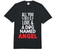 Diseño de ángel con Nombre de Perro - All You Need is Love! Comfort Colors Adult Heavyweight T-Shirt