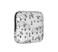 Diseño de Animales de Granja de ovejas Grises y Blancas,Bolsas para Guardar compresas sanitarias, Bolsas para la menstruación para Mujeres y Adolescentes.