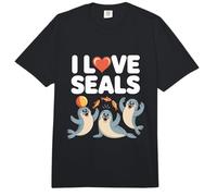 Diseño de Animales del océano con Texto I Love Seals Comfort Colors Adult Heavyweight T-Shirt