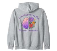 Diseño de Apoyo púrpura para la Conciencia de Alzheimer para mamá Sudadera con Capucha
