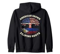 Diseño de árboles culturales de raíces Filipinas cultivadas en Estados Unidos Sudadera con Capucha