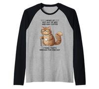 Diseño de Ardilla I Woke Up Got out of Bed and Had Coffee Camiseta Manga Raglan