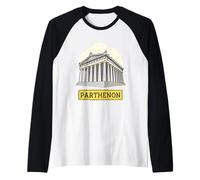 Diseño de Arquitectura Clásica Partenón Grecia Camiseta Manga Raglan