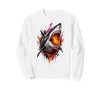 Diseño de Arte Callejero de Fierce Shark Molten Bite Sudadera