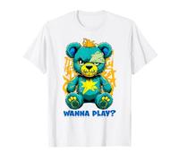 Diseño de Arte Callejero de Wanna Play Scary Teddy Bear Camiseta
