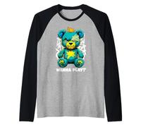 Diseño de Arte Callejero de Wanna Play Scary Teddy Bear Camiseta Manga Raglan