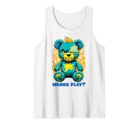 Diseño de Arte Callejero de Wanna Play Scary Teddy Bear Camiseta sin Mangas