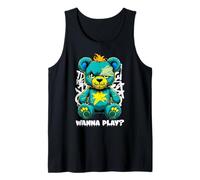 Diseño de Arte Callejero de Wanna Play Scary Teddy Bear Camiseta sin Mangas