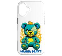 Diseño de Arte Callejero de Wanna Play Scary Teddy Bear Carcasa para iPhone 16