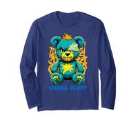 Diseño de Arte Callejero de Wanna Play Scary Teddy Bear Manga Larga