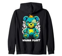 Diseño de Arte Callejero de Wanna Play Scary Teddy Bear Sudadera con Capucha