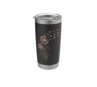 Diseño de arte floral naturaleza flores silvestres Vaso térmico de acero inoxidable de doble pared