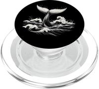 Diseño de Arte gráfico de Cola de Ballena en Ondas PopSockets PopGrip para MagSafe
