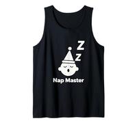 Diseño de Arte Lineal Minimalista de Nap Master Sleep Humor Camiseta sin Mangas