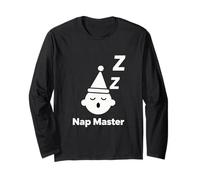 Diseño de Arte Lineal Minimalista de Nap Master Sleep Humor Manga Larga