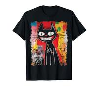 Diseño de arte pop animal con grafitis para hombre con un gato Camiseta
