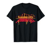 Diseño de arte urbano con grafitis goteados en el horizonte de Kansas City Camiseta