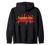 Diseño de arte urbano con grafitis goteados en el horizonte de Kansas City Sudadera con Capucha