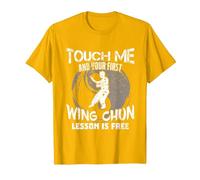 Diseño De Artes Marciales De Kung Fu para Wing Chun Camiseta, Hombre, Dorado Brillante, S