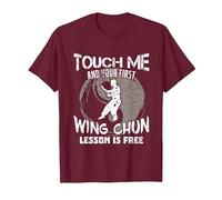 Diseño De Artes Marciales De Kung Fu para Wing Chun Camiseta, Hombre, Granate, S