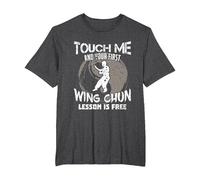 Diseño De Artes Marciales De Kung Fu para Wing Chun Camiseta, Hombre Tallas Grandes, Jaspeado Oscuro, 4X Alto