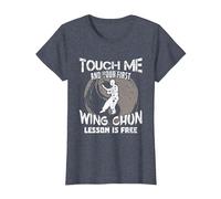 Diseño De Artes Marciales De Kung Fu para Wing Chun Camiseta, Mujer, Azul Jaspeado, XS